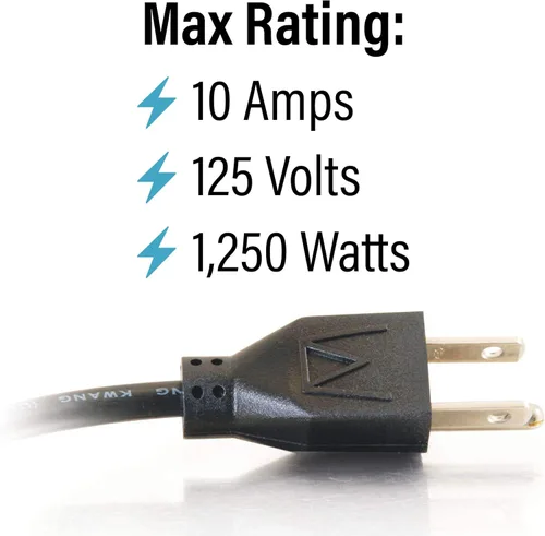 Miniatura 3 de Cables To Go Alargue calibre 18 según el sistema de medición AWG, para ahorrar enchufes, con receptor NEMA 5-15 a enchufe NEMA 5-15, color negro.