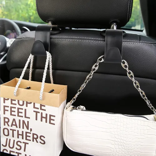 Miniatura 8 de Gancho para reposacabezas de asiento de automóvil, paquete de 4 ganchos para mochila de vehículos, organizador para bolsos, bolsos, ropa, gancho
