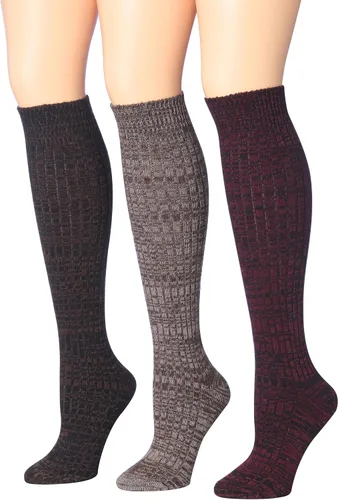 Calcetines, de Tipi Toe, para mujer, de mezcla de lana, de media pierna, acanalados, para botas