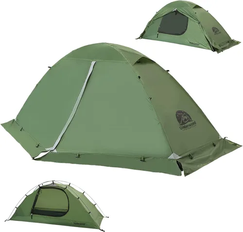 Miniatura 10 de Carpa para 1/2 personas para mochilero para 4 estaciones - Tienda de campaña impermeable para invierno para una persona, equipo de camping ligero