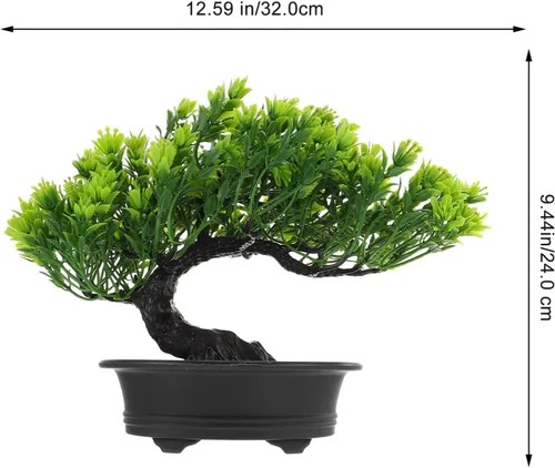 Miniatura 3 de Hemoton Árbol bonsái artificial, árbol de pino artificial, decoración de fiesta de Navidad, bonsái, decoración del hogar, plantas falsas para pared