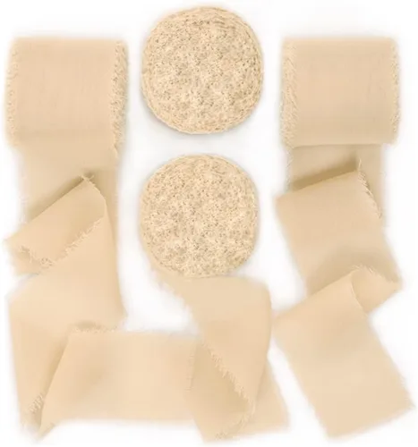 Socomi - Rollo de cinta de gasa con franjas de color de muestras, 1-3/4 pulgadas x 7 yardas, 4 rollos de cintas hechas a mano para invitaciones de