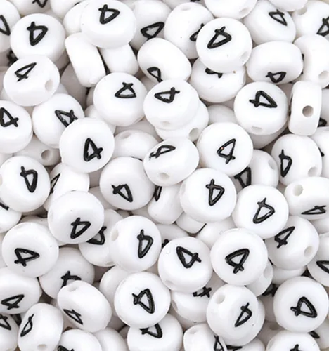 Miniatura 8 de 100 cuentas de números de acrílico blanco de 0.27 x 0.157 pulgadas (0.276 x 0.157 in) de plástico blanco redondo número 0 cuentas