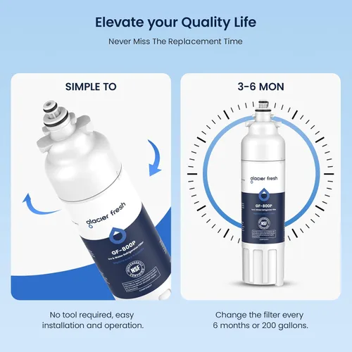 Miniatura 5 de GLACIER FRESH Repuesto para filtro de agua y filtro de aire para refrigerador LT800P, compatible con LG LT800P, LT800PC, LSXS26326S, Kenmore 46-9490