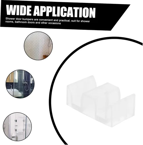 Miniatura 2 de Uonlytech Guía inferior de puerta de ducha deslizante y parachoques Piezas de repuesto para puerta de vidrio de baño, tapón de puerta de ducha