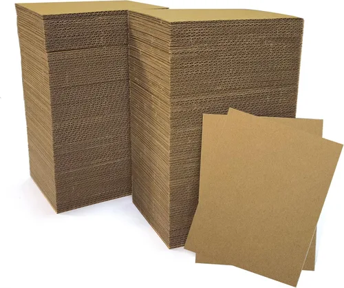 Miniatura 12 de Almohadillas de cartón corrugado marrón kraft de alta calidad, 200 paquetes, 3.5 x 4.5 pulgadas, hojas planas de cartón a granel para camisetas