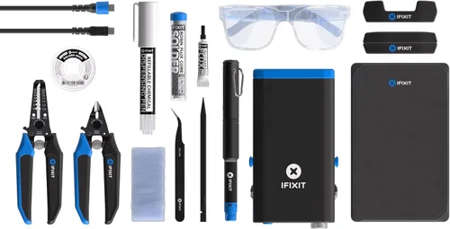 Miniatura 2 de iFixit FixHub Kit de herramientas de soldadura – Juego completo, calentamiento rápido portátil, pelacables, cortadores al ras, soldadura sin plomo