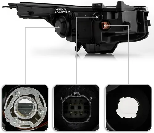 Miniatura 3 de KEEKPO - Para 2017 2018 2019 GMC Acadia Factory halógeno w/LED DRL faro delantero negro reemplazo lado izquierdo del conductor