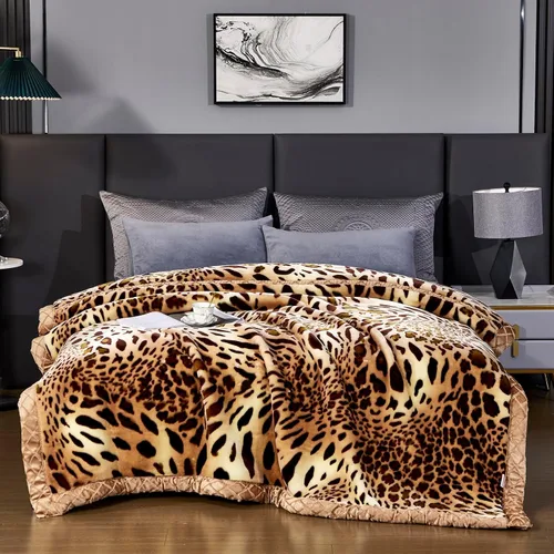 Miniatura 10 de Manta de visón coreano de 55"×75", sedosa, suave y cálida - Manta de cama Raschel reversible de 2 capas para cama individual. (150x200cm-2.5kg).