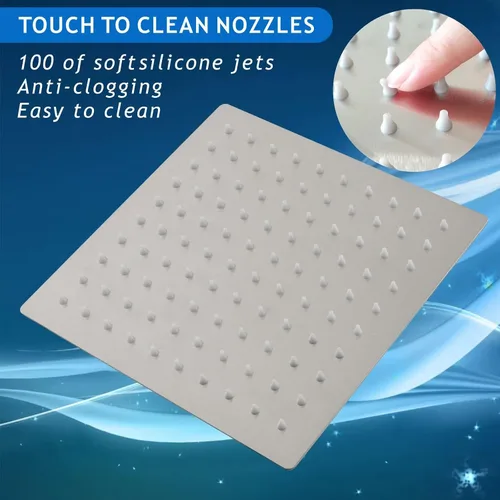 Miniatura 3 de Voolan Cabezal de ducha de lluvia con filtrado - Cabezales de ducha de lluvia grandes de alto flujo hechos de acero inoxidable - Filtro de cabezal