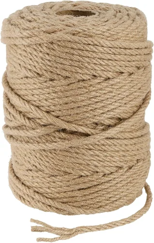 Miniatura 5 de JOIKIT Cuerda de yute trenzada natural de 0.197 in y 492 pies, cuerda de cáñamo trenzada para manualidades, jardinería, agrupación, decoración