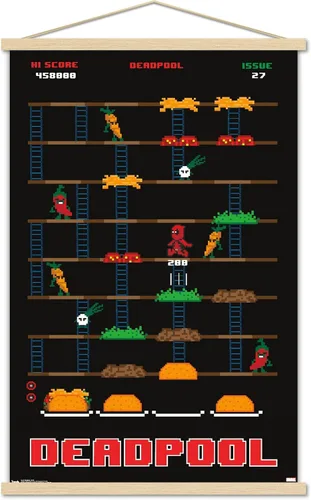 Miniatura 15 de Trends International Marvel Comics-Deadpool-Game Wall, 22.375 x 34 pulgadas, paquete de póster y clip
