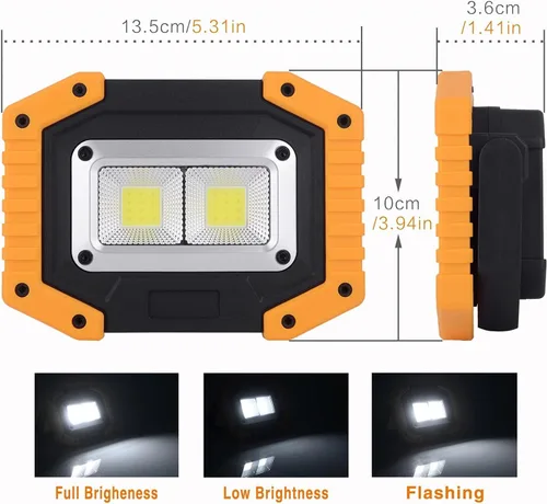 Miniatura 9 de OTYTY Luz de Trabajo LED Recargable, 30W 1500LM Luces de Inundación Portátiles Alimentadas por Batería con Base Magnética, Batería de 4200mAh