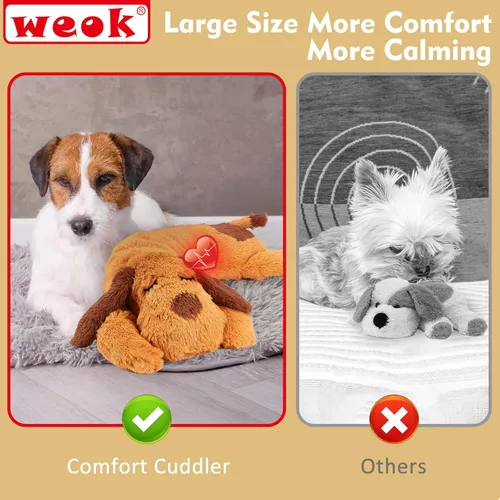 Miniatura 4 de WEOK Juguete de latido del corazón para cachorros, Almohada de acurrucamiento cómoda, Ayuda para aliviar la ansiedad del perro, Juguete de peluche