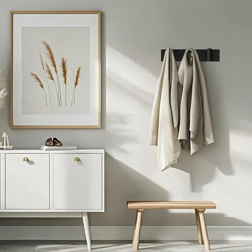 Miniatura 2 de Bntuk Perchero de pared – 3 ganchos para abrigos, toalleros para batas de baño, bolsas, llaves, perchero para sombreros, organizador de toallas