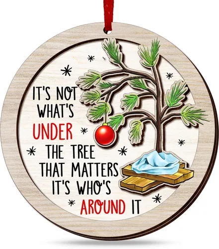 AXIARA Regalos de Adornos Familiares de Navidad para Mujeres y Hombres - Adornos de Navidad de Madera 2025 para Decoraciones del Árbol - Adornos