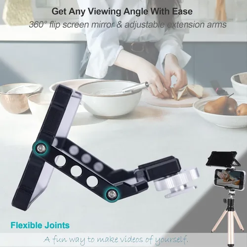 Miniatura 2 de NICEYRIG Plus - Kit de espejo para selfie con soporte de trípode de aluminio para iPhone 14/13/12/11 Pro, Pro Max, SE aplicable para YouTube Live