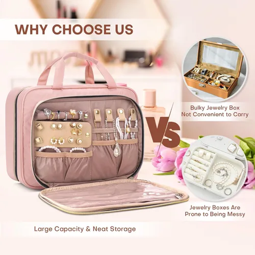 Miniatura 20 de Neceser de viaje con organizador de joyas, Beige