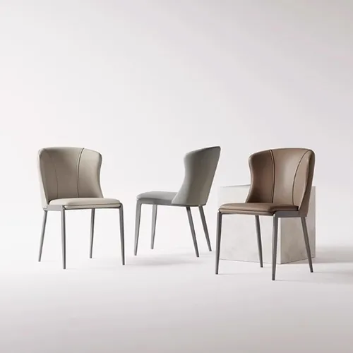 Miniatura 3 de Juego de sillas de comedor de 1/2/4, sillas laterales de cocina tapizadas de cuero, silla de comedor con patas de metal, silla de negociación sin