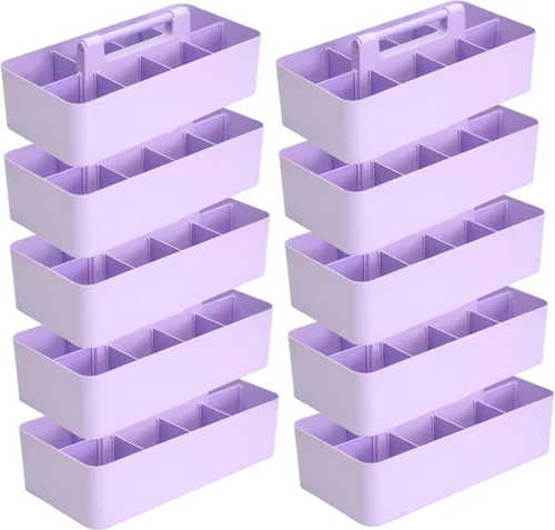 Miniatura 19 de Cesta grande portátil, divisores DIY, 8 compartimentos, organizador para suministros escolares, de oficina, para el hogar y negocios, cesta portátil