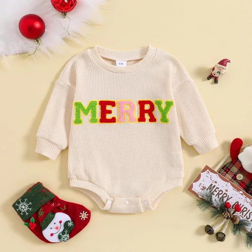 Miniatura 2 de Traje de Navidad para bebé recién nacido, con cuello redondo, manga larga, con burbujas, de gran
