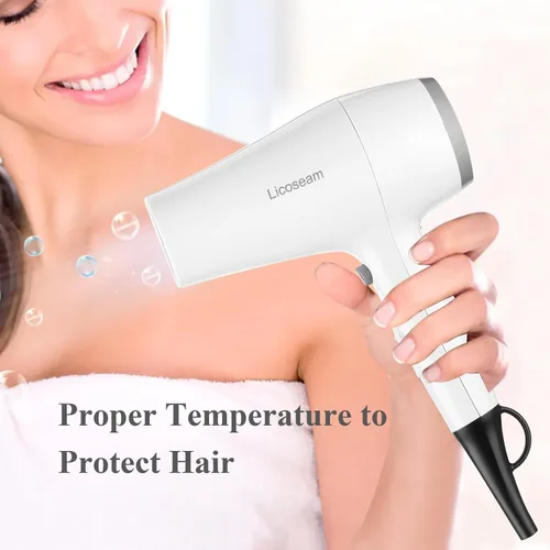 Miniatura 7 de Secador de pelo compacto 1875W con difusor y concentrador, color blanco Tamaño compacto con difusor para realzar rizos u ondas naturales.