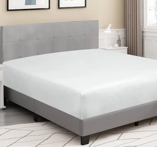Miniatura 4 de ROYALE LINENS Sábana bajera ajustable de 300 hilos 100% algodón peinado de fibras largas, tamaño Queen, sábana inferior súper suave con bolsillo