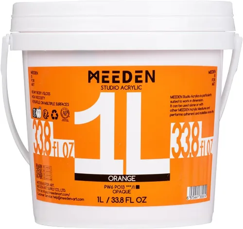 Miniatura 34 de MEEDEN Pintura acrílica blanca de titanio: 1 l/33.8 oz pinturas acrílicas brillantes de cuerpo pesado - Pintura blanca gruesa para lienzo, Blanco