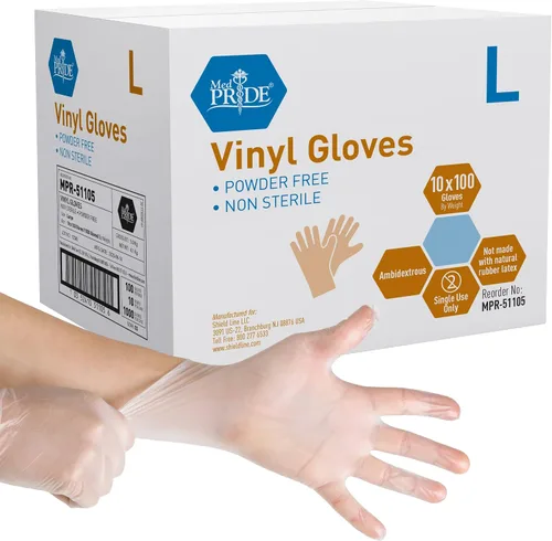 Miniatura 7 de MedPride - Guantes de vinilo para uso general, sin polvo, pequeños, 100 unidades (paquete de 1)