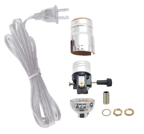 Miniatura 8 de B&P Lamp® Portalámparas de latón antiguo con juego de cables a juego y herrajes básicos