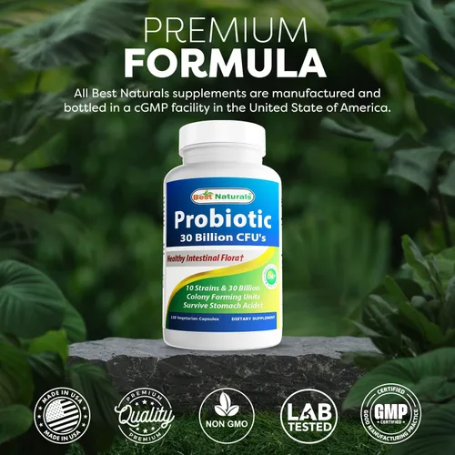 Miniatura 5 de Best Naturals Probiotic 10 cepas 30 mil millones de almacenamiento estable 120 cápsulas vegetales (120 unidades (paquete de 3))