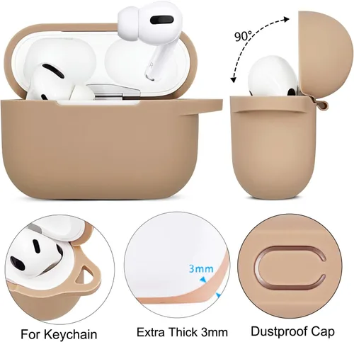 Miniatura 3 de Koujaon Funda de silicona suave compatible con Airpods Pro con llavero de pulsera para Apple Airpod Pro de 1ª generación, funda para mujer