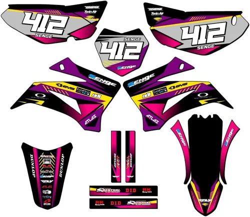 Miniatura 12 de TTR 125 SURGE 2008-2025 Kit de base gráfica Senge negro compatible con Yamaha