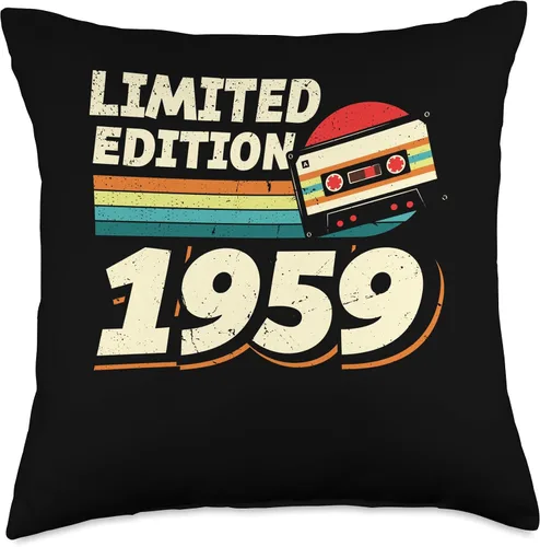 Miniatura 4 de Retro Limited Edition 1959 Cassette Tape 65th Birthday Throw Pillow