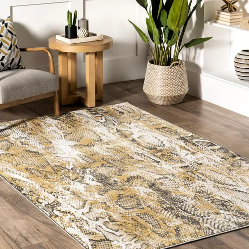 Miniatura 8 de nuLOOM Aideen Modern Snake Patterned Area Rug, 4x6, Beige
