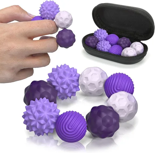 Miniatura 12 de Juguetes de Pelotas Magnéticas de Silicona Fidget, 8 Piezas con Texturas de Atracción, Pelota Sensorial Fidget con Carcasa de Silicona para Adultos