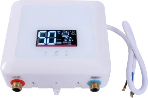 Miniatura 5 de Calentador de agua eléctrico sin tanque de 5.5kw con control remoto, mini calentador de agua caliente instantáneo portátil, ajuste de temperatura