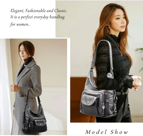 Miniatura 2 de Bolsos Hobo para mujer, bolso grande y bolsos de mano de piel sintética suave para mujer, bolsos de hombro con múltiples bolsillos bolsa cruzada