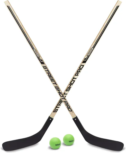 GoSports Street Hockey - Choose Between Street Hockey Goal Set with Sticks, Street Hockey Balls (6 Pack) or Street Hockey Sticks (2 Pack)