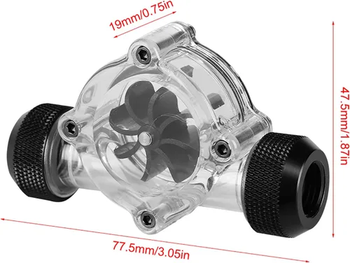 Miniatura 5 de Aramox 8 Impulsores G1/4 Roscado Puerto Hembra a Hembra Indicador Medidor para Refrigeración por Agua de PC (negro)