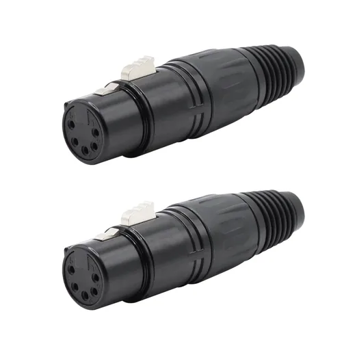 Miniatura 8 de Conector de cable XLR de 4 pines XLR de 4 pines, conector hembra de conector de micrófono, conector de cable de micrófono, conector de audio, negro