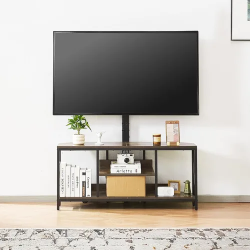 Miniatura 8 de VEVOR Soporte de TV de 45 pulgadas con soporte para televisores de hasta 75 pulgadas, centro de entretenimiento con toma de corriente y luces LED