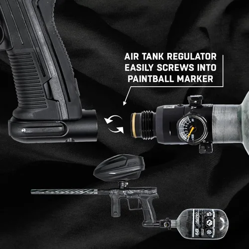 Miniatura 7 de HK Army Aerolite de fibra de carbono HPA Sistema de tanque de aire comprimido para paintball Transparente