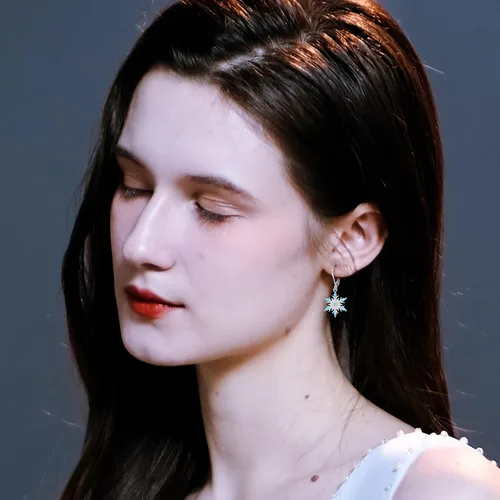Miniatura 105 de Aretes colgantes de plata de ley con diseño de árbol de la vida, flor, abeja, animales, gato, colibrí, piedra lunar, turquesa, aretes con cierre