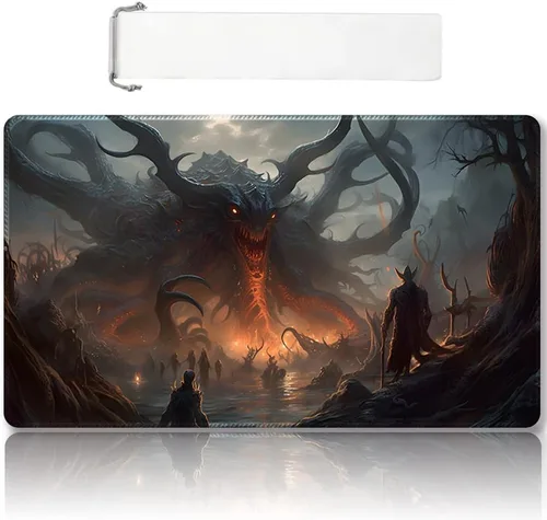 Miniatura 42 de Tapete de Juego MTG Premium Cosido con Zonas y Respaldo de Goma Antideslizante - Tapete de Juego TCG para MTG y Otros Juegos de Cartas - Diseño Dkt