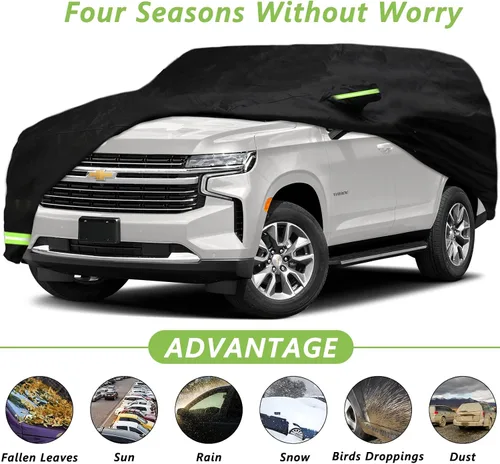 Miniatura 3 de YIXIN Funda impermeable para automóvil Chevrolet Tahoe/GMC Yukon/Cadillac Escalade 2007-2026, ajuste personalizado, correa 100% impermeable