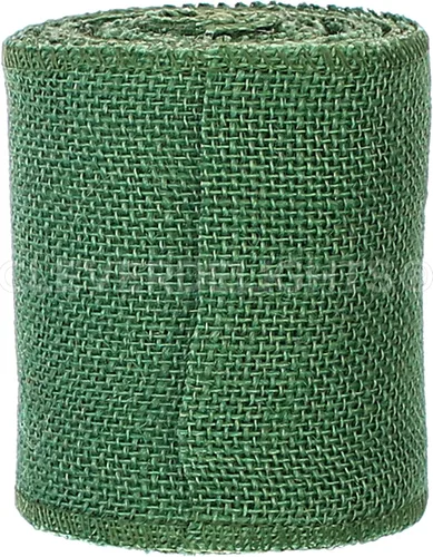 Miniatura 2 de CleverDelights Cinta de arpillera verde de 4 pulgadas, borde acabado, 10 yardas, tela de arpillera de yute