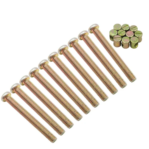 Miniatura 19 de Juego de 10 piezas de tornillos M6 x 100 mm de cabeza plana hexagonal con enchufe - Perfecto para accesorios de cama de madre y bebé - Galvanizado