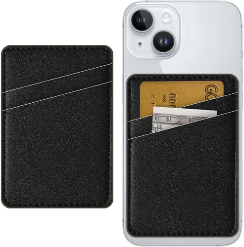 Soporte para Tarjetas de Crédito de Teléfono de Cuero, Billetera para Teléfono, Adhesivo para Billetera de Teléfono, Elegante Funda para Teléfono,