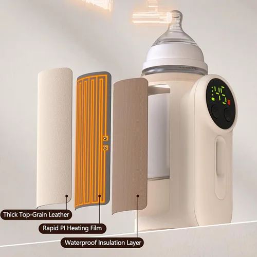 Miniatura 5 de Calentador de biberones portátil para viajes, calentador de leche de bebé de calentamiento rápido, calentador eléctrico de calentamiento